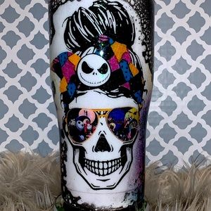 Nightmare Before Christmas Messy Bun Skellington